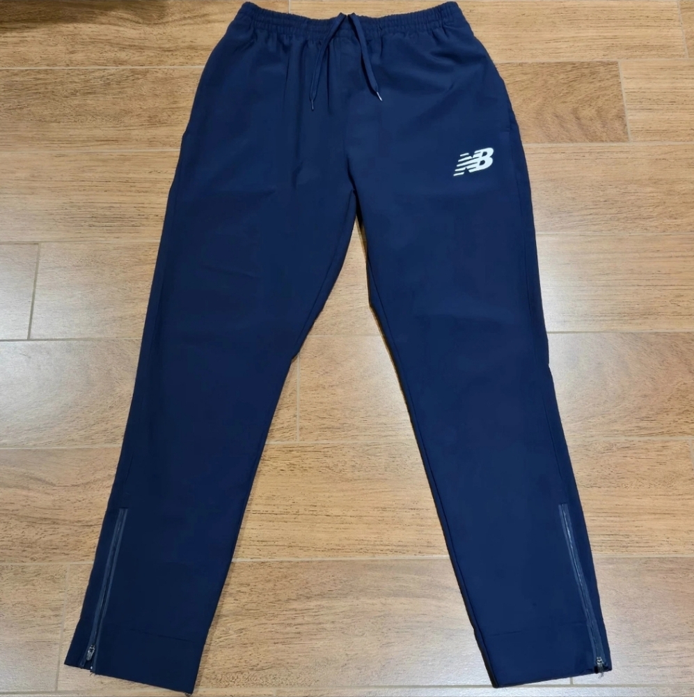 New Balance Pants Mens Size Medium Athletic Running Ankle Zip Camo Pocket Blue